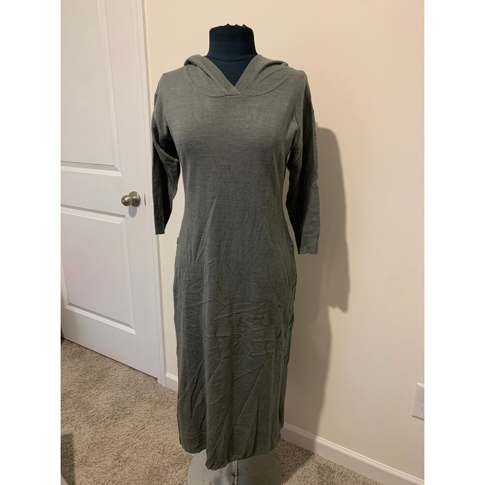 New York & Company Soho Street maxi sweater dress gray comfy size small hooded